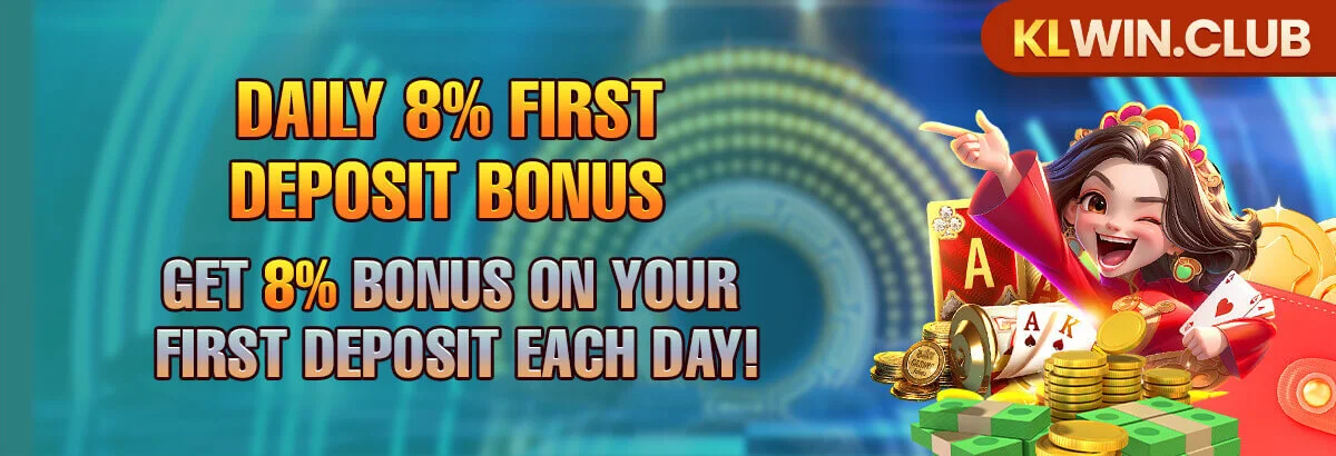 KLWIN daily 8% first deposit bonus
